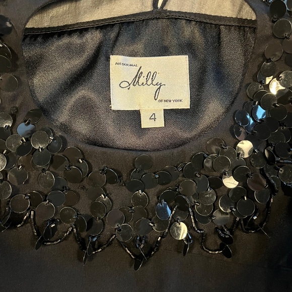 Black Sequin Beaded Shift Dress by Milly - Picture 4 of 5